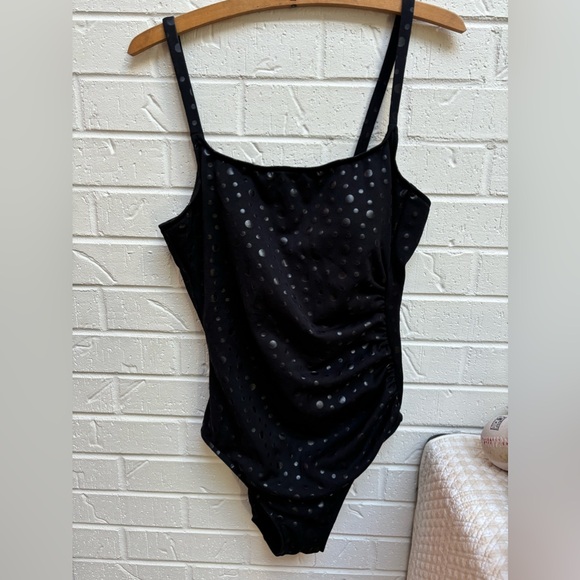 Cole of CA NWT black with silver dots one piece swimsuit size 14 - Picture 1 of 6